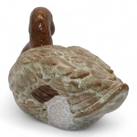 Vintage Ceramic Duck Figurine Brown & Green Decorative Collectible Home Decor Di - Picture 5 of 8